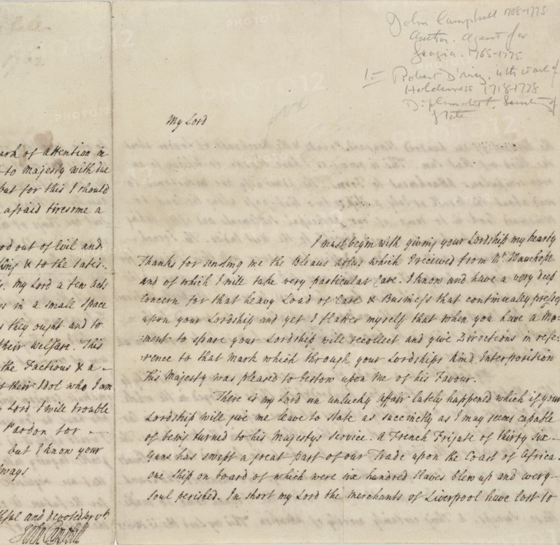 Letter to "My Lord," Jan. 19, 1762, 1762-01-19. Creator: Unknown.