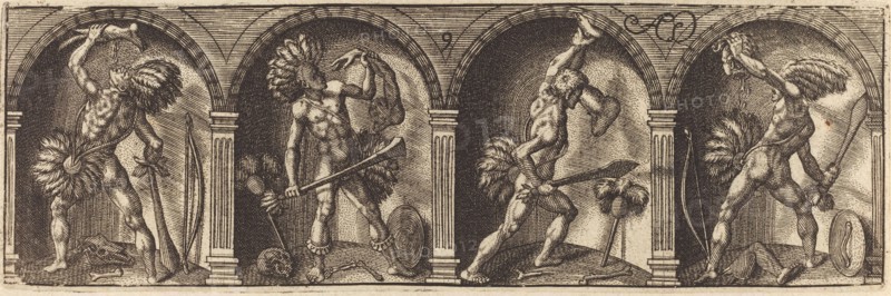 Les divers pourtraicts et figures IX, c. 1600. Creator: Master AD.