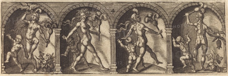 Les divers pourtraicts et figures IV, c. 1600. Creator: Master AD.
