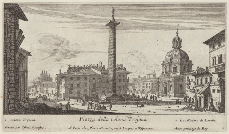 Piazza della Colona Trojana, 1640-1660. Creator: Israel Silvestre.