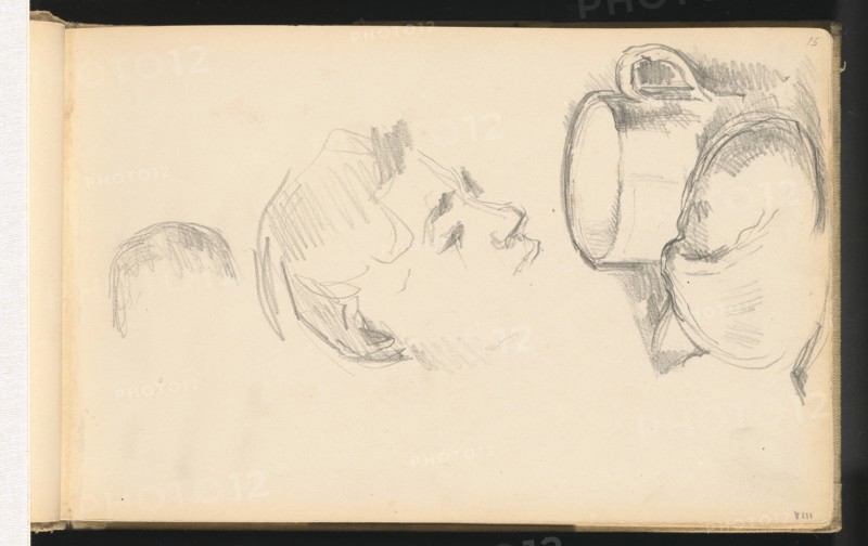 A Head, a Cup, and a Bread Roll, 1891/1894. Creator: Paul Cezanne.