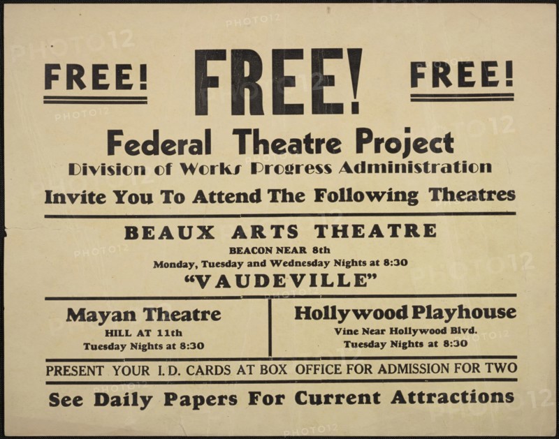Theatre poster, Los Angeles, Los Angeles, [193-]. Creator: Unknown.