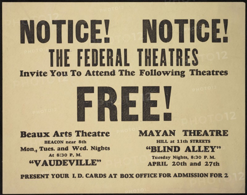 Theatre poster, Los Angeles, Los Angeles, [193-]. Creator: Unknown.