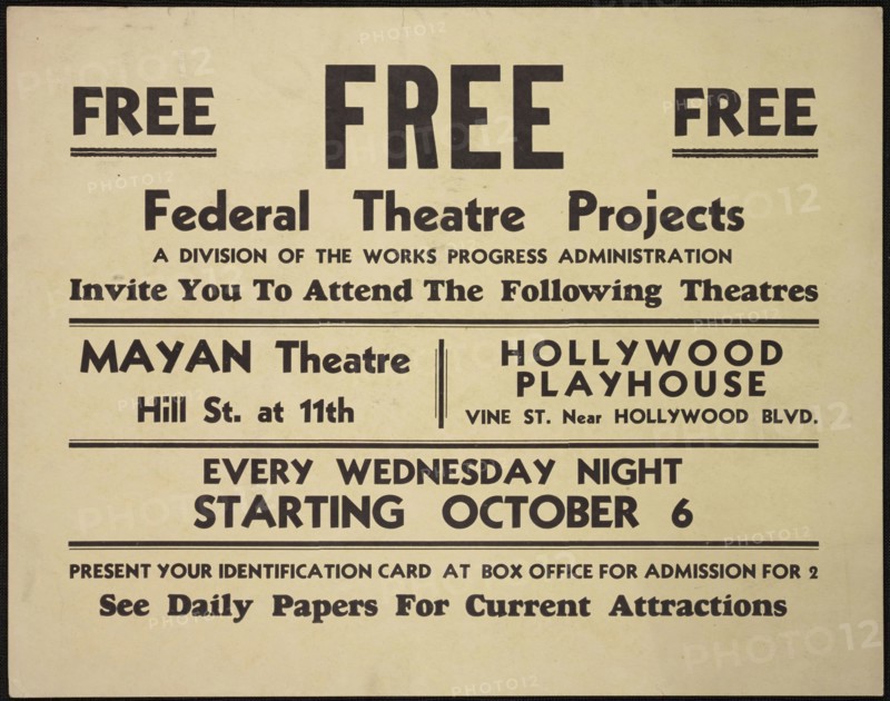 Theatre poster, Los Angeles, Los Angeles, [193-]. Creator: Unknown.