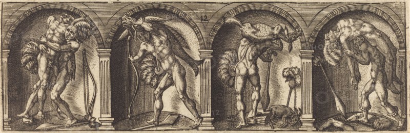 Les divers pourtraicts et figures XII, c. 1600. Creator: Master AD.