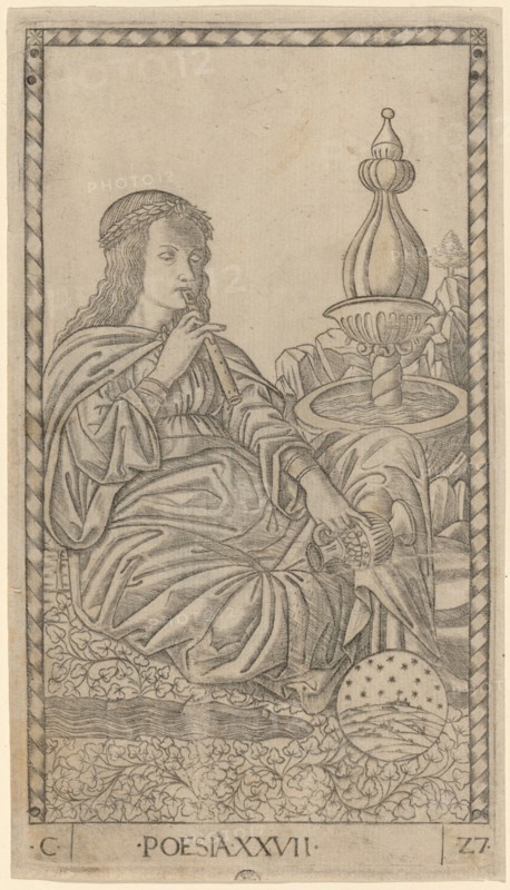 Poesia (Poetry), c. 1465. Creator: Master of the E-Series Tarocchi.