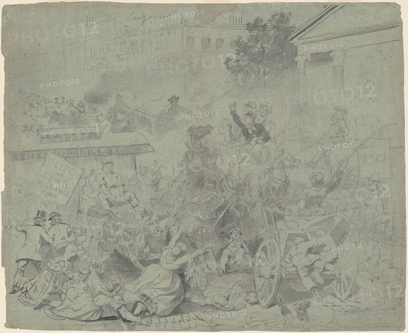 New York?Street Scene, 1859-1868. Creator: Emanuel Gottlieb Leutze.
