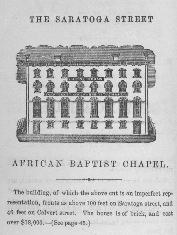 The Saratoga Street African Baptist Chapel, 1859. Creator: Unknown.