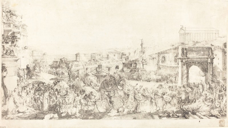 Triomphe de Pompee dans Rome, 1775. Creator: Gabriel de Saint-Aubin.