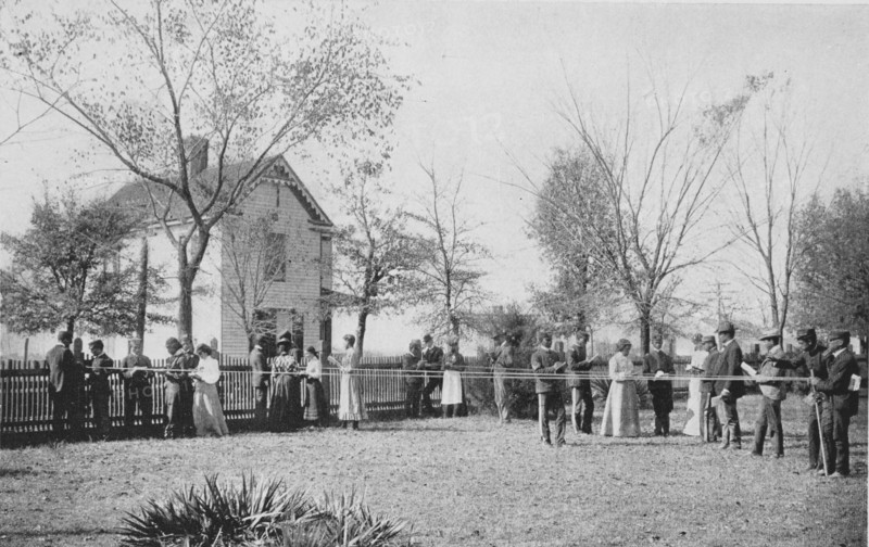 Class in outdoor geometry, 1904. Creator: Frances Benjamin Johnston.