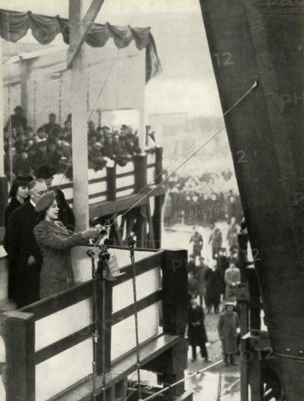 'Launching H.M.S. Eagle - 19th March, 1946', 1947. Creator: Unknown.