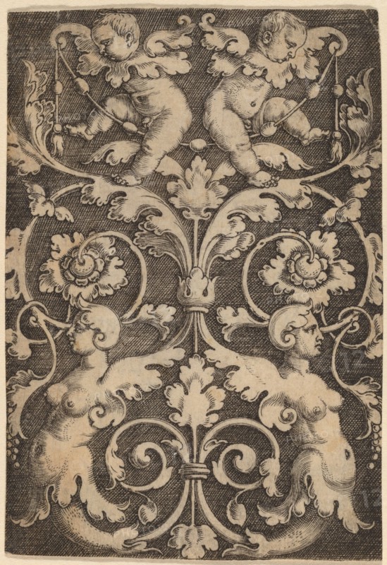 Upright Ornament with Two Sirens. Creator: Master of the Horse Heads.