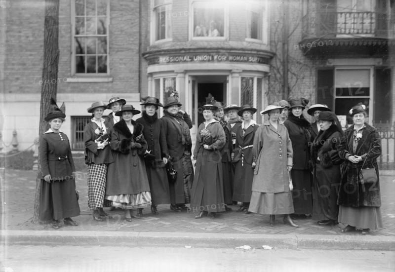 Woman Suffrage - Group at Headquarters, 1917. Creator: Harris & Ewing.