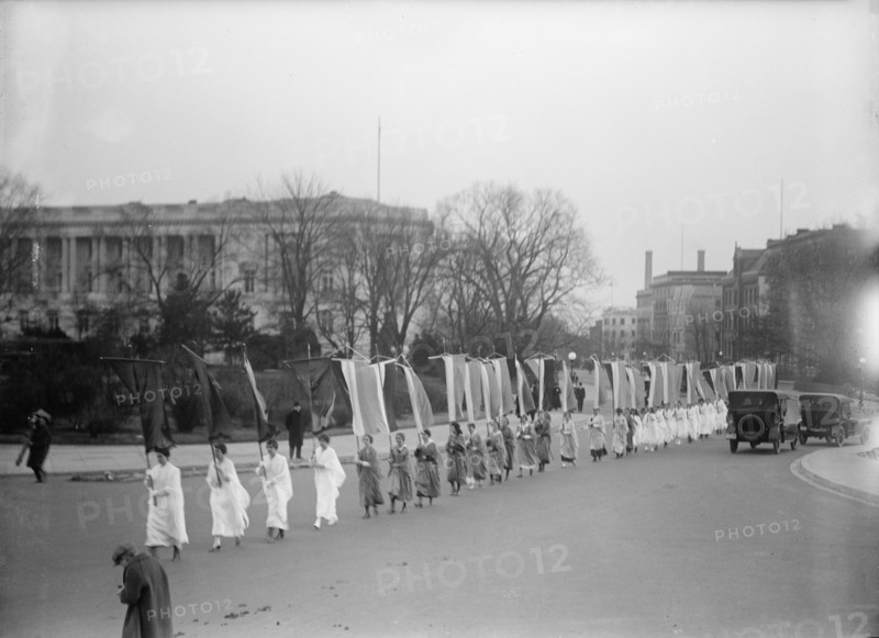 Woman Suffrage at Capitol with Banners, 1917. Creator: Harris & Ewing.