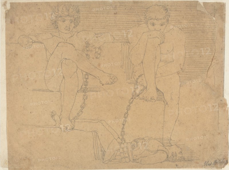 Otus and Ephialtes Holding Mars Captive, 1790s. Creator: John Flaxman.