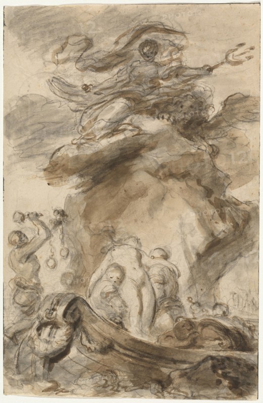 Angelica Is Exposed to the Orc, 1780s. Creator: Jean-Honore Fragonard.