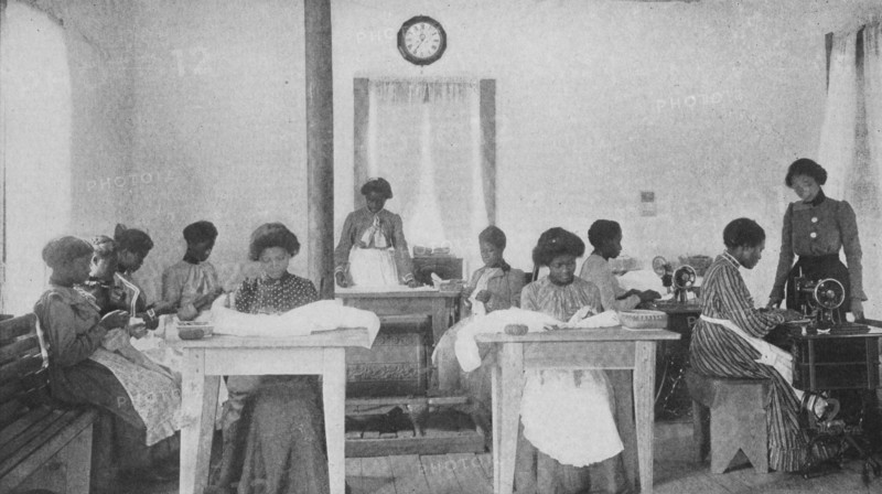 A sewing-class at Snow Hill, 1904. Creator: Frances Benjamin Johnston.