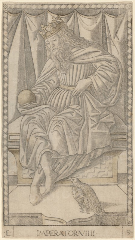 Imperator (Emperor), c. 1465. Creator: Master of the E-Series Tarocchi.