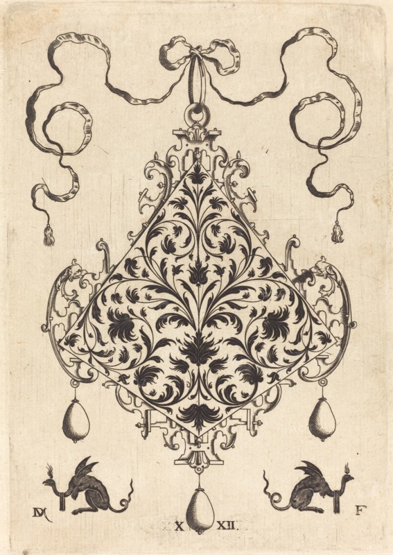 Large Pendant, Ornamental Foliage Design, 1596. Creator: Daniel Mignot.