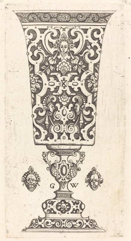 Goblet decorated with masque, published 1579. Creator: Georg Wechter I.