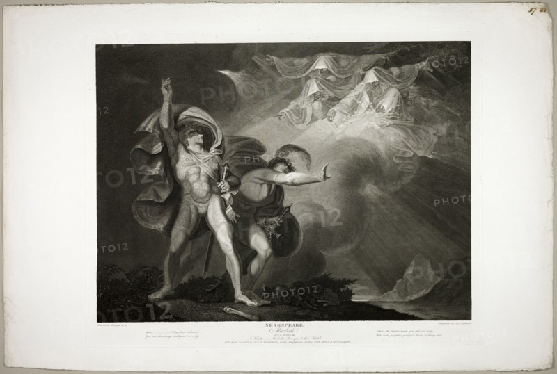The Witches Appear to Macbeth and Banquo, 1798. Creator: James Caldwall.