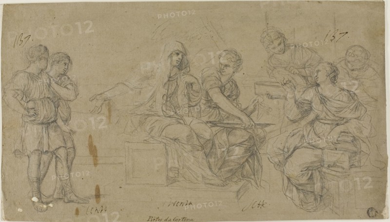 Cornelia Exhibiting Her Two Sons to a Friend, n.d. Creator: Livio Mehus.