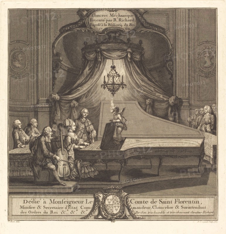 Le concert mecanique, 1769. Creators: Joseph de Longueil, Charles Eisen.
