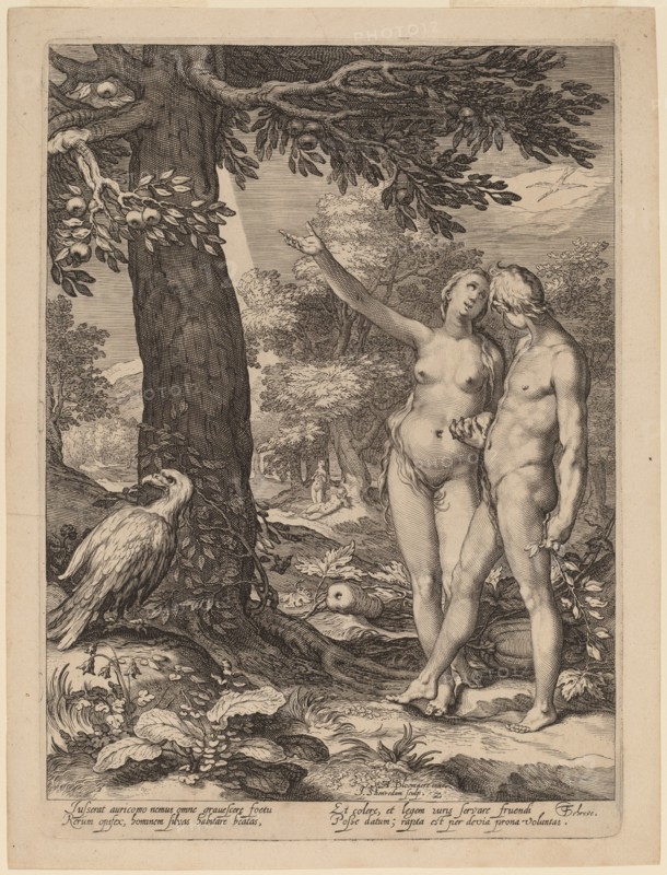 Adam and Eve before the Tree of Knowledge, 1604. Creator: Jan Saenredam.