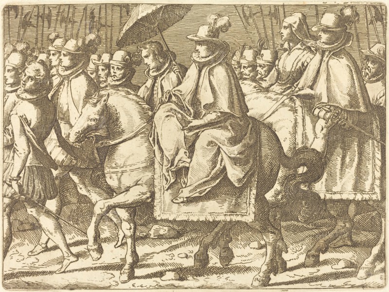 Margaret of Austria on Horseback, 1612. Creator: Raffaello Schiaminossi.