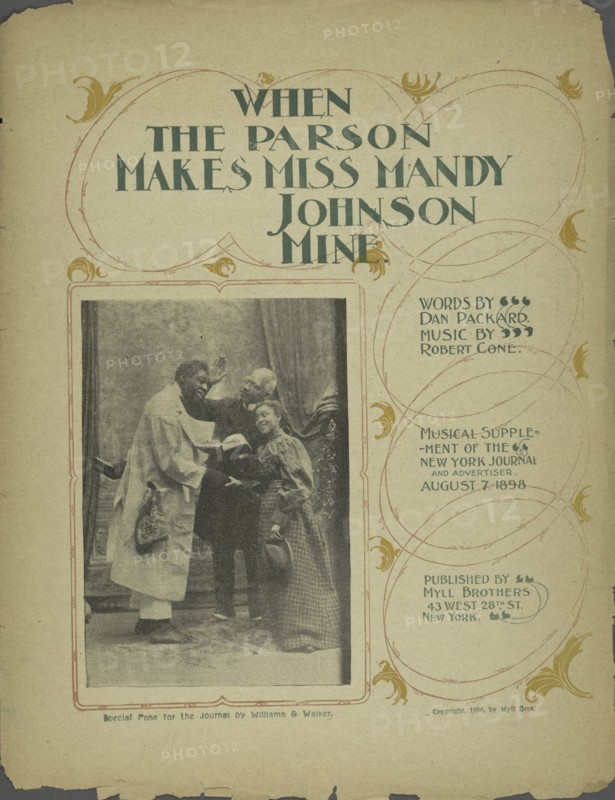 'When the parson makes Miss Mandy Johnson mine', 1898. Creator: Unknown.