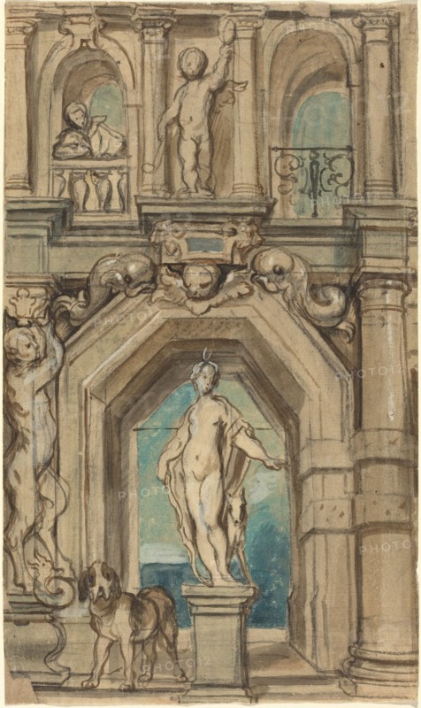 Design for a Wall Decoration [recto], 1640/1645. Creator: Jacob Jordaens.
