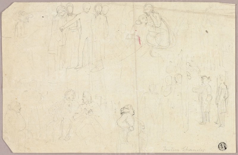 Sketches for Tristram Shandy (recto), 1796/1834. Creator: Thomas Stothard.