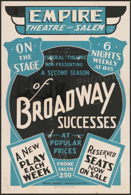 A Second Season of Broadway Sucesses, Salem, MA, [193-]. Creator: Unknown.