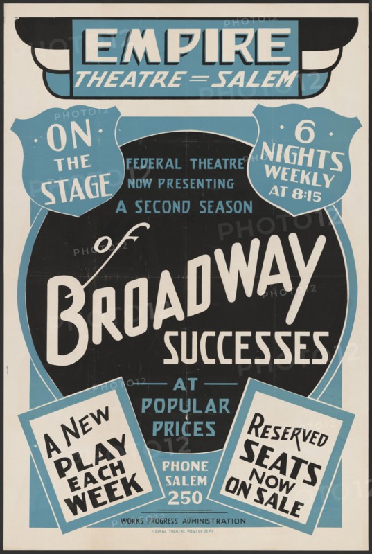 A Second Season of Broadway Sucesses, Salem, MA, [193-]. Creator: Unknown.