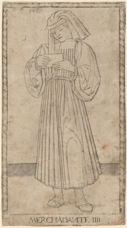 Merchadante (Merchant), c. 1465. Creator: Master of the E-Series Tarocchi.