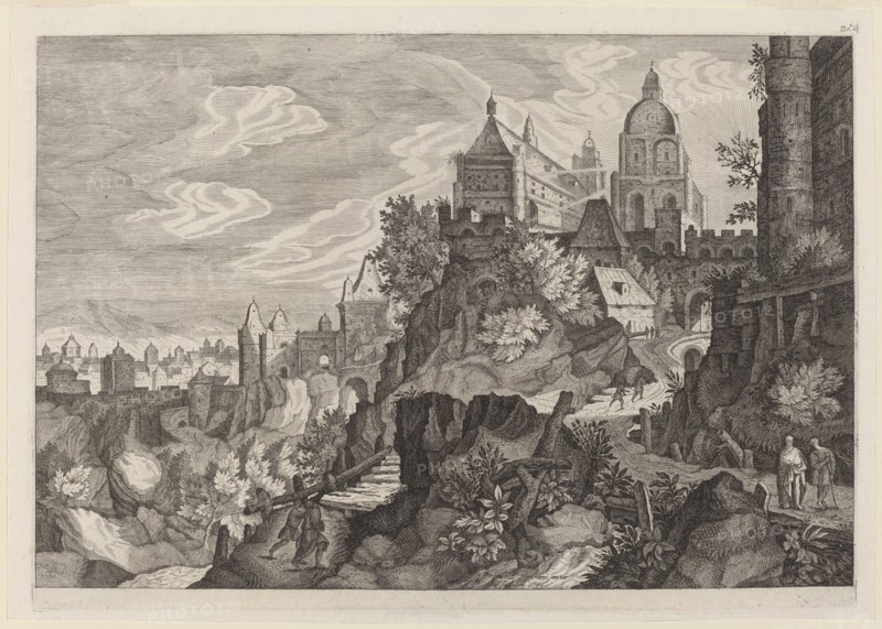 Rocky Landscape in Bohemia. Creators: Aegidius Sadeler II, Pieter Stevens.