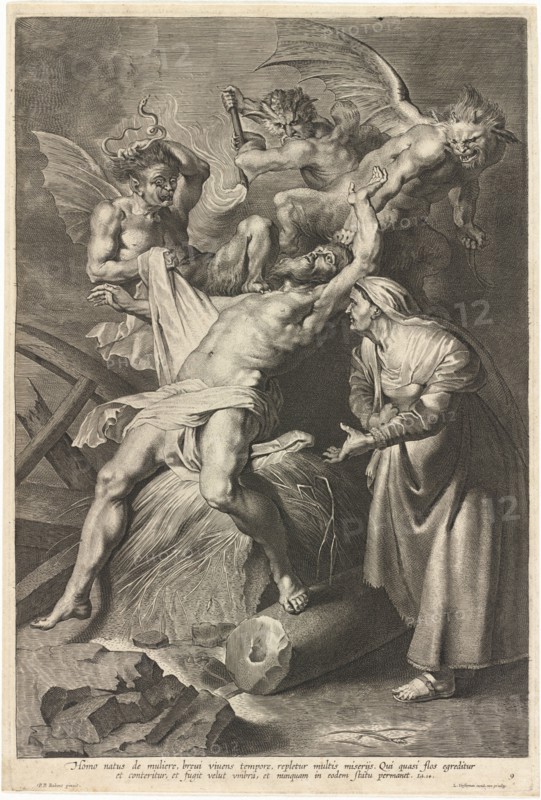 Job Tormented by Demons and Abused by His Wife. Creator: Lucas Vorsterman.
