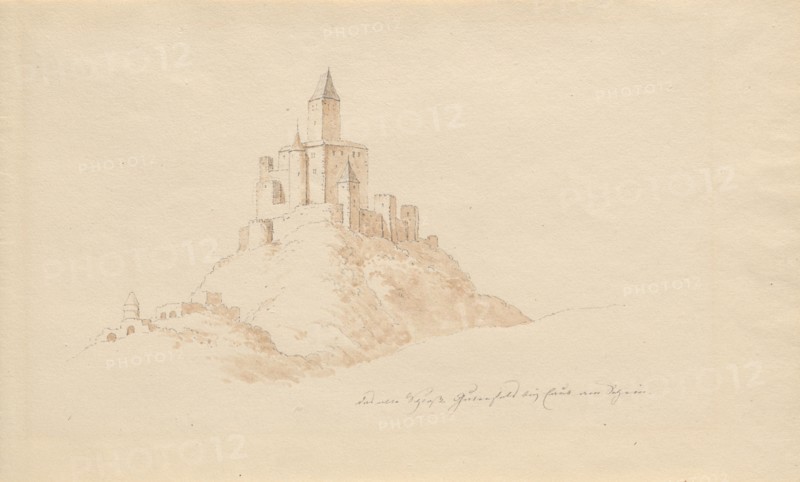 Das alte Schloss Gutenfeis bei Caub am Rhein. Creator: Julius von Leypold.