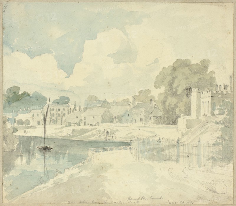 Hampton Court View taken from the Garden Seat, n.d. Creator: Henry Edridge.