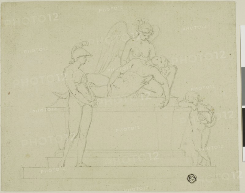 Project for a Tomb, Three Figures and an Angel, n.d. Creator: John Bacon I.