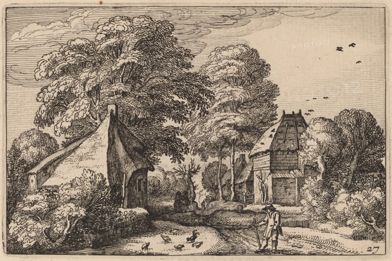Road with Barn and Cottages, published 1612. Creator: Claes Jansz Visscher.