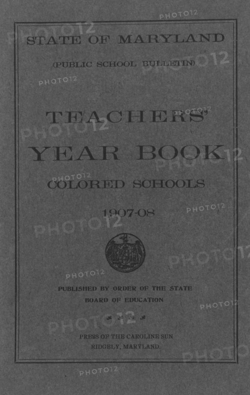 Teachers' year book colored schools, title page, 1907-08. Creator: Unknown.