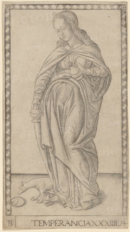 Temperancia (Temperance), c. 1465. Creator: Master of the E-Series Tarocchi.
