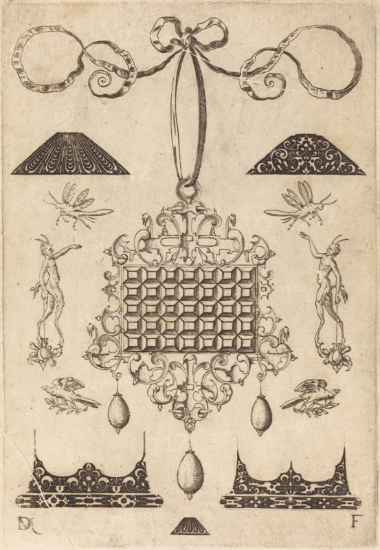 Large Pendant with Square with 35 Flat Stones, 1593. Creator: Daniel Mignot.
