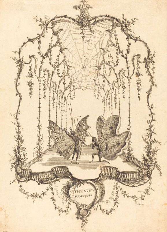 Théâtre Français, in or after 1756. Creator: Charles-Germain de Saint-Aubin.