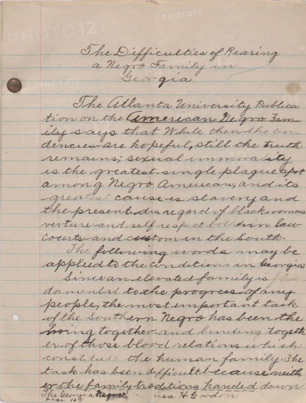 The Difficulty of Rearing a Negro Family in Georgia, 1940. Creator: Unknown.