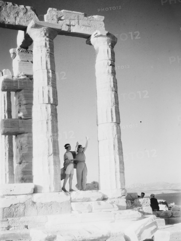 Kanellos dance group at ancient sites in Greece, 1929 Creator: Arnold Genthe.