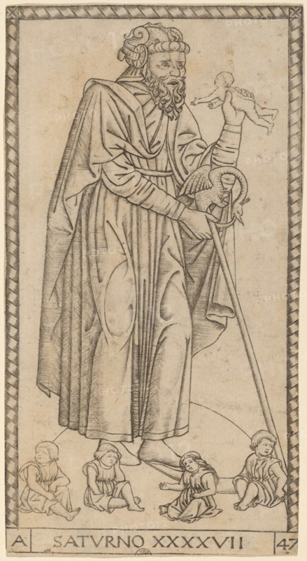 Saturno (Saturn), probably c. 1470. Creator: Master of the S-Series Tarocchi.