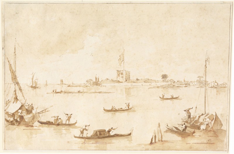 The Fortress of San Andrea from the Lagoon, 1780s. Creator: Francesco Guardi.