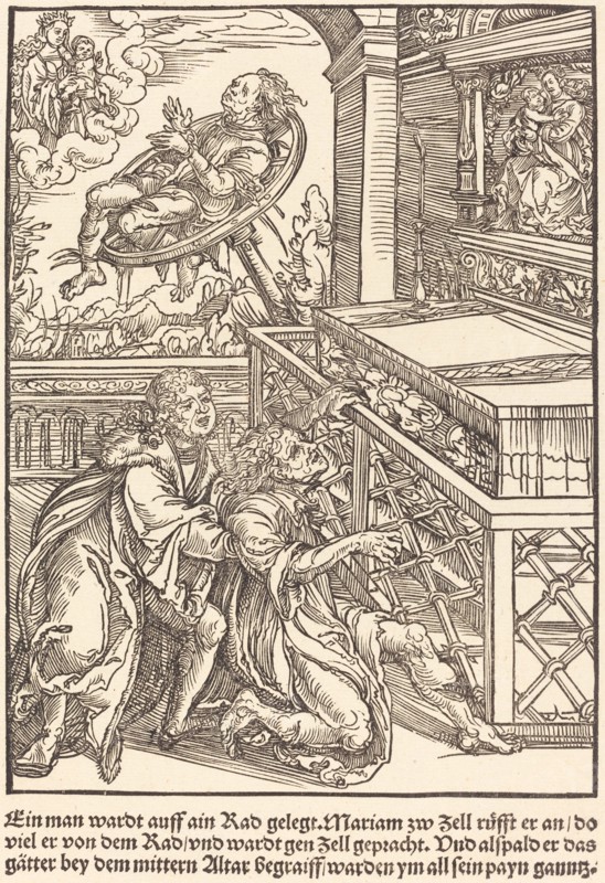 Ein man wardt auff ain Rad ..., c. 1503. Creator: Master of the Legend Scenes.
